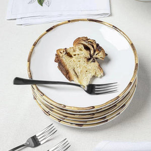 OUTLET: Jogo 6 Pratos de Sobremesa Cerâmica Bambu 20cm Scalla