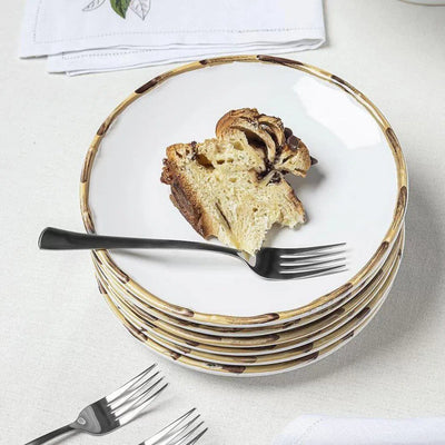 OUTLET: Jogo 6 Pratos de Sobremesa Cerâmica Bambu 20cm Scalla