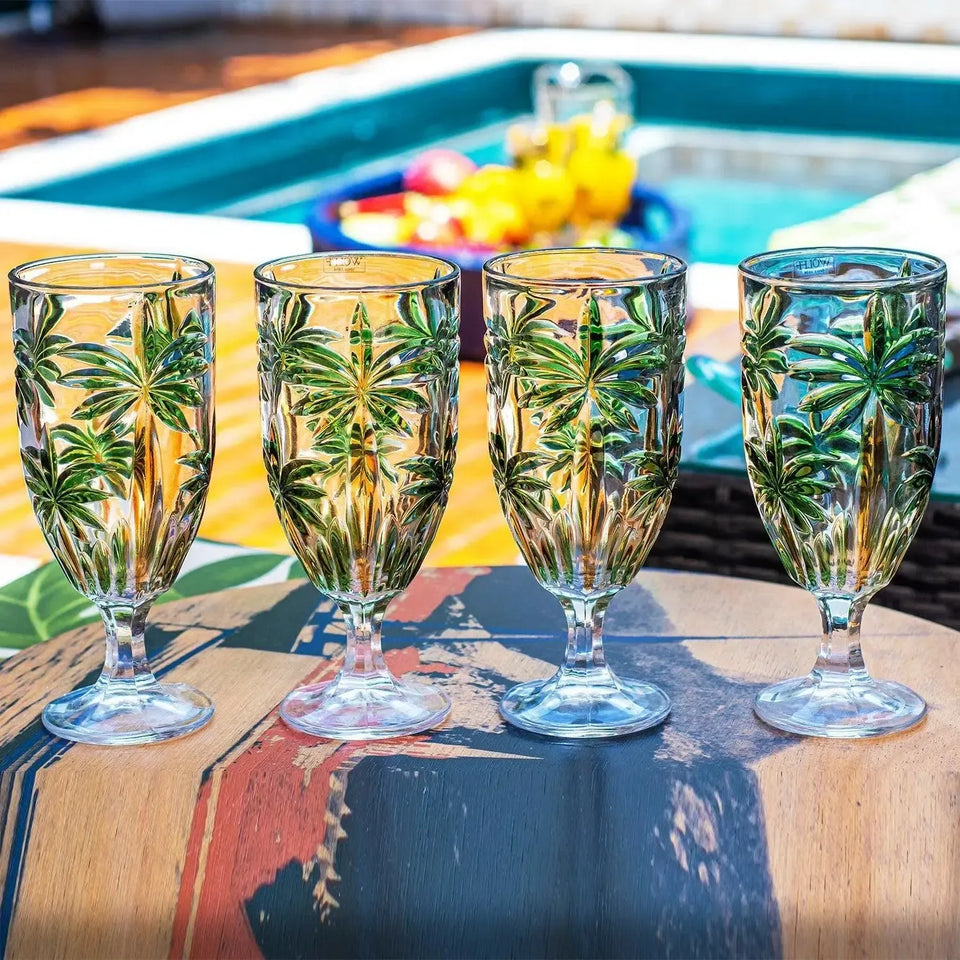 OUTLET: Jogo 6 Taças Palm Tree Handpaint 450ml