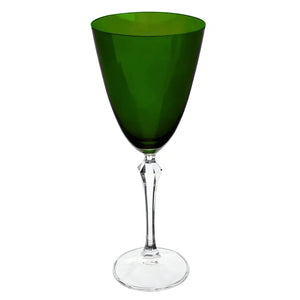 OUTLET: Jogo 6 Taças para Água ou Vinho em Cristal Bohemia Elizabeth Verde 350ml