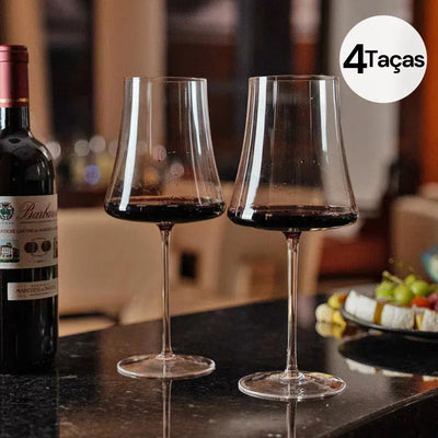 OUTLET: Kit com 4 Taças para Vinho em Cristal Sommelier 960ml Haste Longa