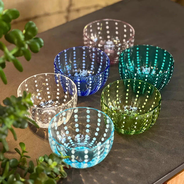 OUTLET: Kit com 6 Bowls em Vidro Cristalino Coloratta 375ml Cores Sortidas