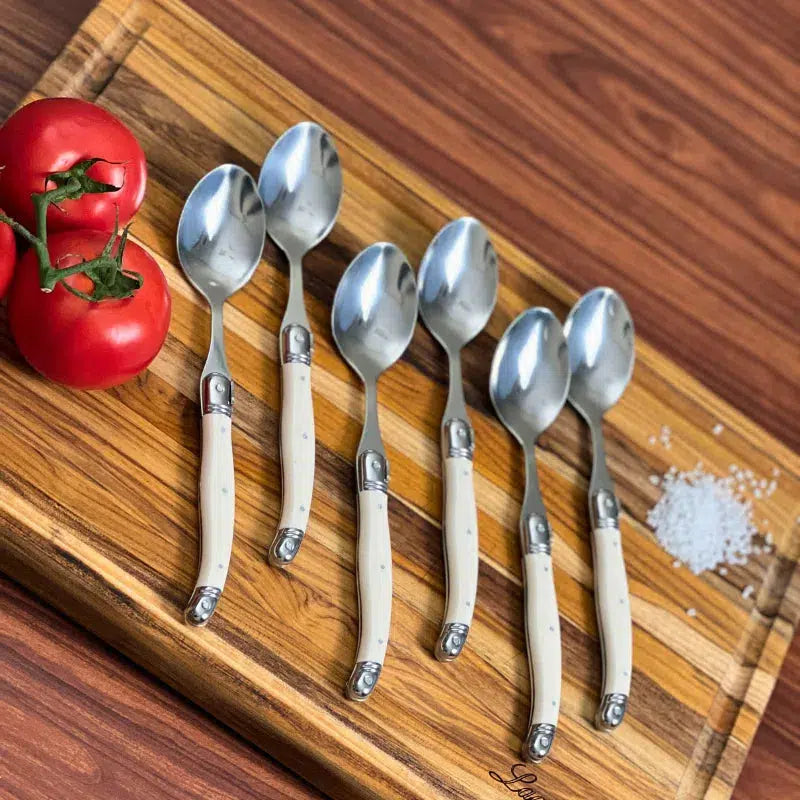 OUTLET: Kit com 6 Colheres Luxo Marfim Laguiole La Maison