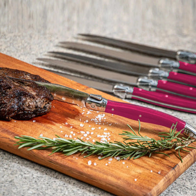OUTLET: Kit com 6 Facas Luxo Bordeaux Laguiole La Maison