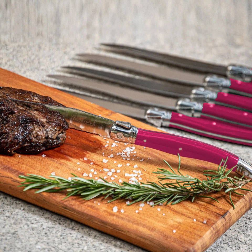 OUTLET: Kit com 6 Facas Luxo Bordeaux Laguiole La Maison