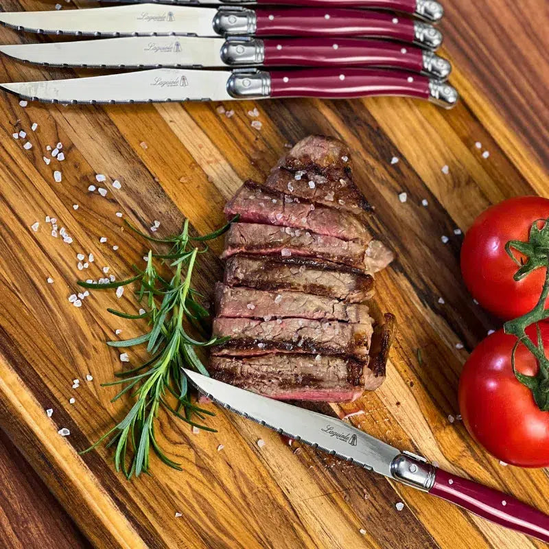 OUTLET: Kit com 6 Facas Luxo Bordeaux Laguiole La Maison