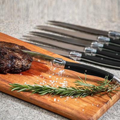 OUTLET: Kit com 6 Facas Luxo Preto Laguiole La Maison