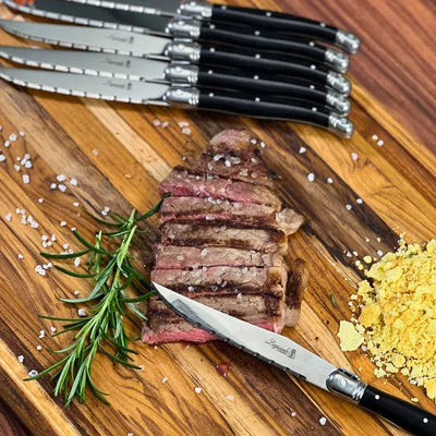 OUTLET: Kit com 6 Facas Luxo Preto Laguiole La Maison