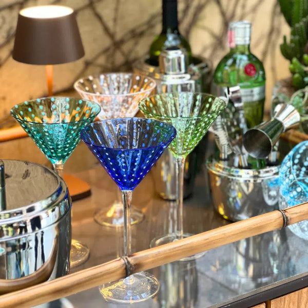 OUTLET: Kit com 6 Taças para Coquetel em Vidro Cristalino Coloratta 280ml Cores Sortidas