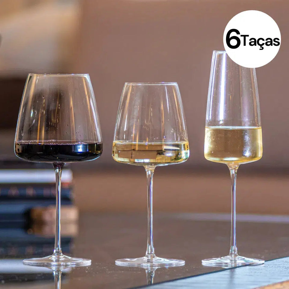 OUTLET: Kit com 6 Taças para Espumante em Cristal Signature 440ml Artevino