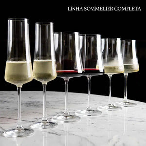 OUTLET: Kit com 6 Taças para Espumante em Cristal Sommelier 210ml