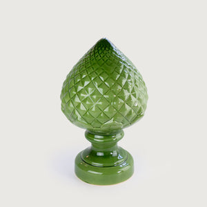Adorno Pinha Outono Grande Alcachofra Verde