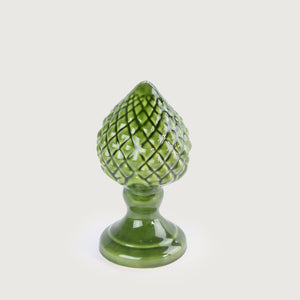 Adorno Pinha Outono Média Alcachofra Verde