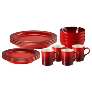 PRÉ-VENDA: Aparelho de Jantar Cerâmica Vancouver 16 Peças Vermelho Le Creuset