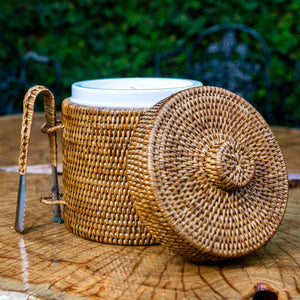 PRÉ-VENDA: Balde de Gelo em Rattan com Pegador Bahali 24x26cm