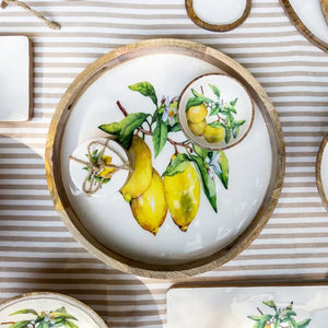 PRÉ-VENDA: Bandeja Grande Redonda Madeira Toscana Bahali 40cm