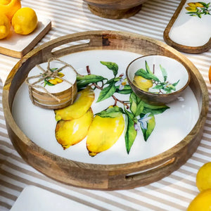 PRÉ-VENDA: Bandeja Grande Redonda Madeira Toscana Bahali 40cm