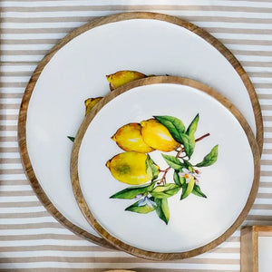 PRÉ-VENDA: Bandeja Grande Redonda Madeira Toscana Bahali 40cm