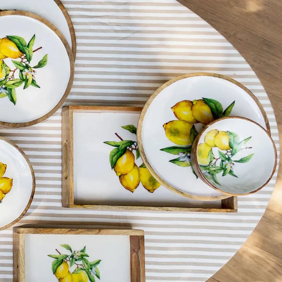 PRÉ-VENDA: Bandeja Grande Retangular Madeira Toscana Bahali 40cm