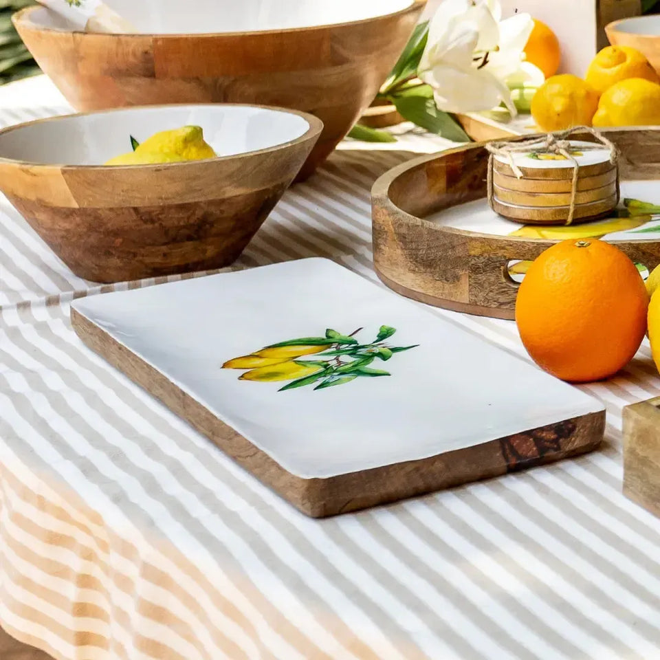 PRÉ-VENDA: Bandeja Grande Retangular Madeira Toscana Bahali 41cm