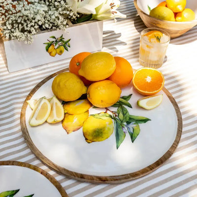 PRÉ-VENDA: Bandeja Média Redonda Madeira Toscana Bahali 30cm