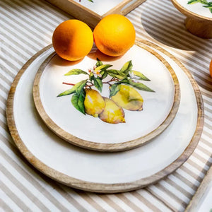 PRÉ-VENDA: Bandeja Grande Redonda Madeira Toscana Bahali 40cm