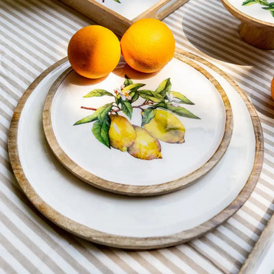 PRÉ-VENDA: Bandeja Grande Redonda Madeira Toscana Bahali 40cm