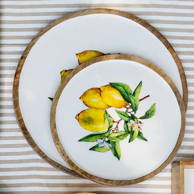 PRÉ-VENDA: Bandeja Média Redonda Madeira Toscana Bahali 30cm