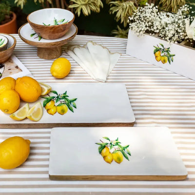 PRÉ-VENDA: Bandeja Média Retangular Madeira Toscana Bahali 31cm