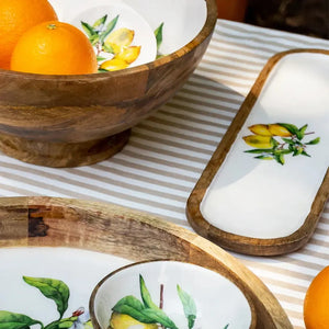 PRÉ-VENDA: Bandeja Pequena Oval Madeira Toscana Bahali 40cm