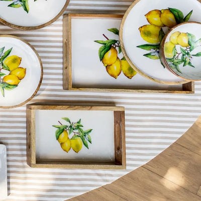 PRÉ-VENDA: Bandeja Pequena Retangular Madeira Toscana Bahali 30cm