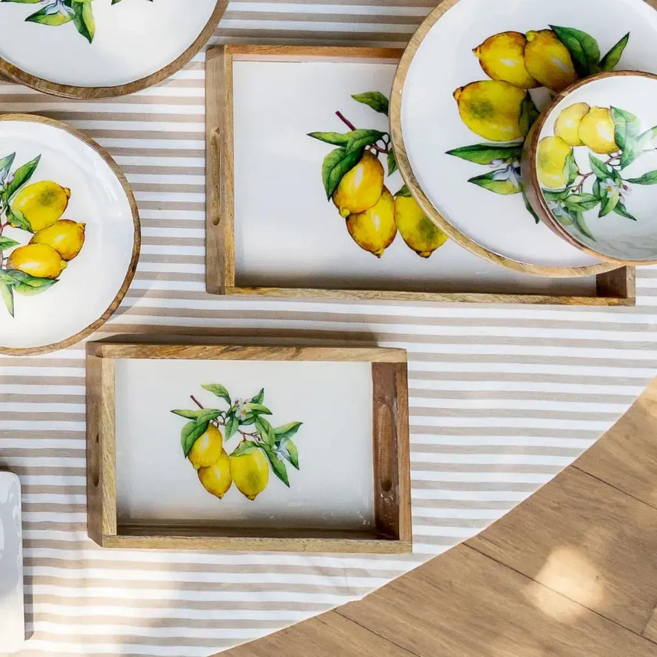 PRÉ-VENDA: Bandeja Pequena Retangular Madeira Toscana Bahali 30cm