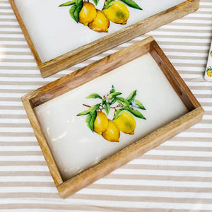 PRÉ-VENDA: Bandeja Pequena Retangular Madeira Toscana Bahali 30cm