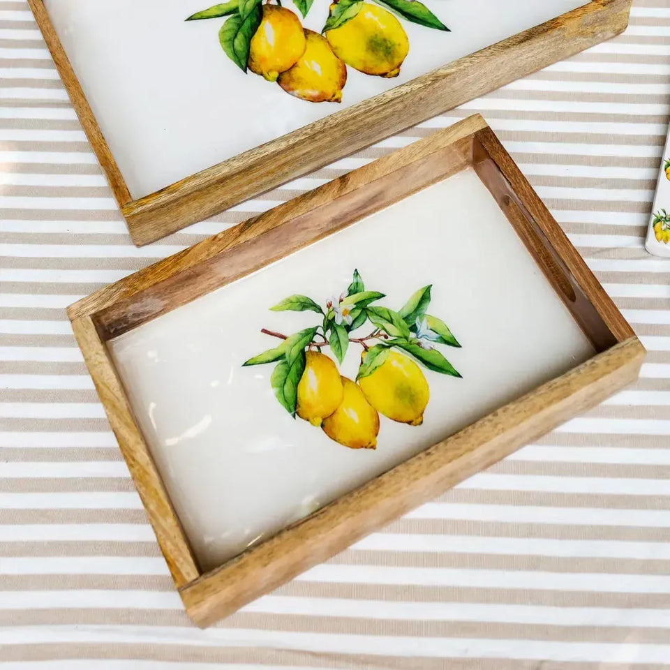 PRÉ-VENDA: Bandeja Pequena Retangular Madeira Toscana Bahali 30cm