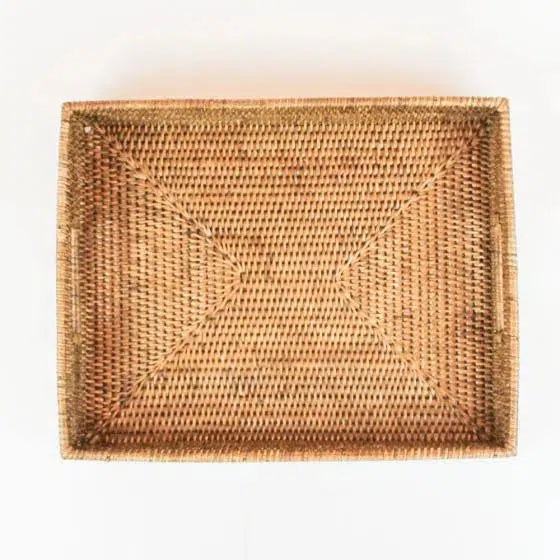 PRÉ-VENDA: Bandeja Retangular em Rattan Bahali 39x31cm