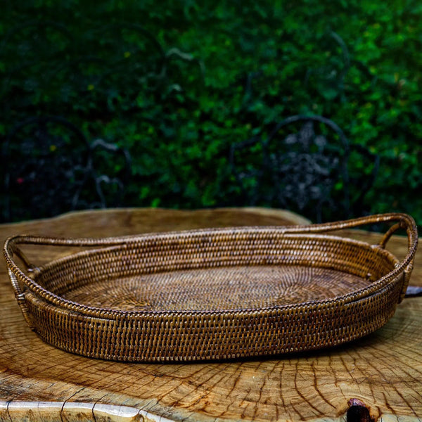 PRÉ-VENDA: Bandeja em Rattan Bahali 46x33x10cm