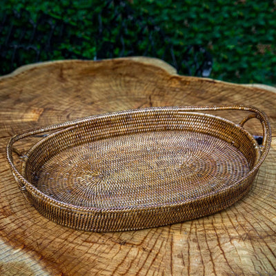 PRÉ-VENDA: Bandeja em Rattan Bahali 55x39x11cm