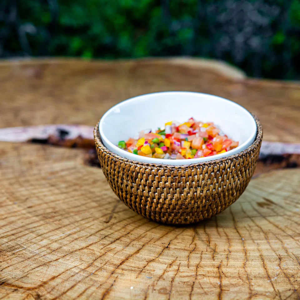 PRÉ-VENDA: Bowl em Rattan com Suporte Bahali 18cm