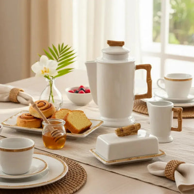 PRÉ-VENDA: Bule Médio Cerâmica Bambu 600ml Scalla