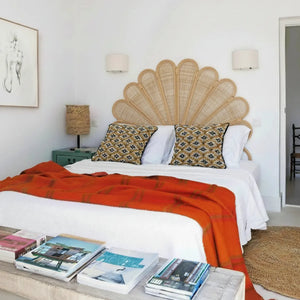 PRÉ-VENDA: Cabeceira King Flower Rattan Trançado Bahali 130x180x5cm