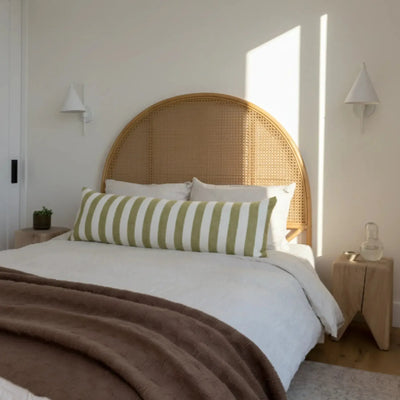 PRÉ-VENDA: Cabeceira King Half Moon Rattan Trançado Bahali 130x180x5cm