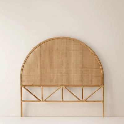 PRÉ-VENDA: Cabeceira King Half Moon Rattan Trançado Bahali 130x180x5cm