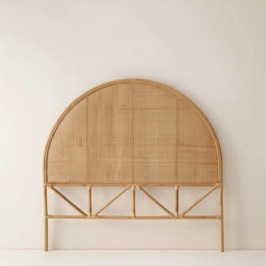 PRÉ-VENDA: Cabeceira King Half Moon Rattan Trançado Bahali 130x180x5cm