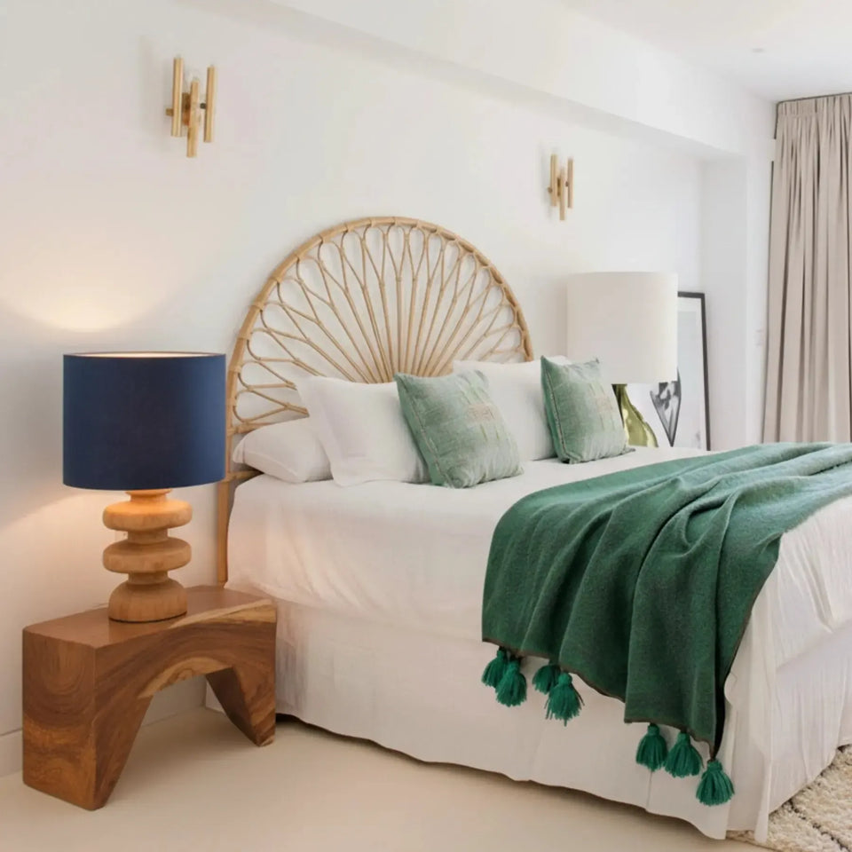 PRÉ-VENDA: Cabeceira Queen Mandola Rattan Trançado Bahali 130x160x5cm