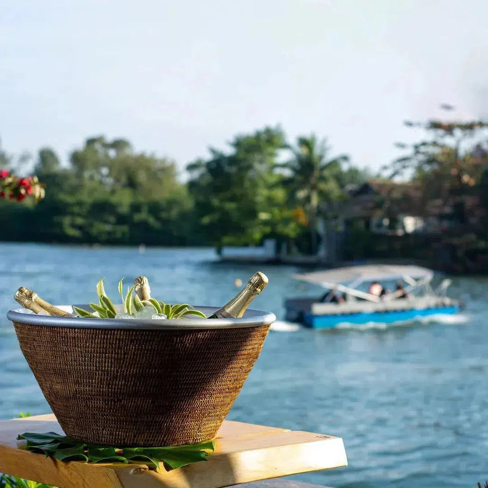 PRÉ-VENDA: Champanheira em Rattan e Alumínio Bahali 40x20cm