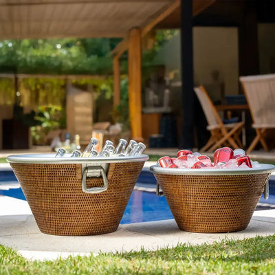 PRÉ-VENDA: Champanheira em Rattan e Alumínio Bahali 40x20cm
