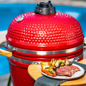 PRÉ-VENDA: Churrasqueira Kamado Vermelha Artemano Grande 21 Polegadas