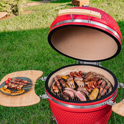 PRÉ-VENDA: Churrasqueira Kamado Vermelha Artemano Super 24 Polegadas