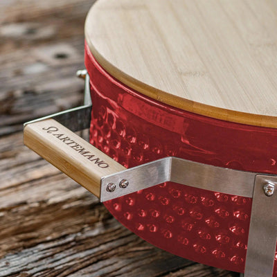 PRÉ-VENDA: Churrasqueira Portátil Hibachi Redonda Vermelha Artemano