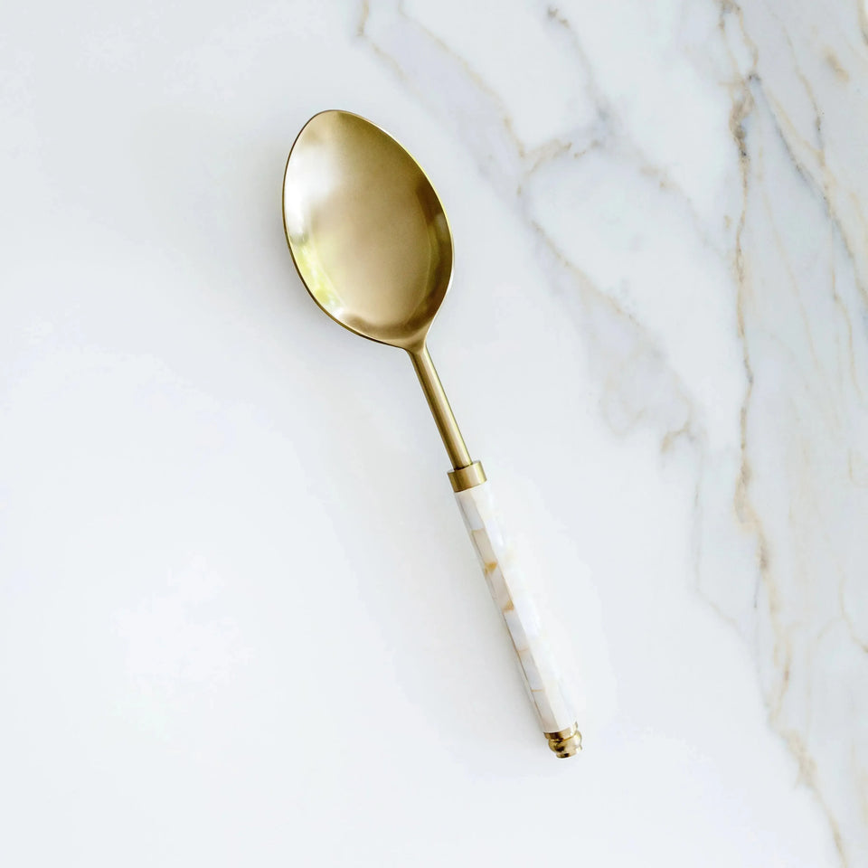 PRÉ-VENDA: Colher de Servir Cabo Madrepérola Branco